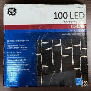 GE 100 LED Icicle-Style String Lights - Warm White